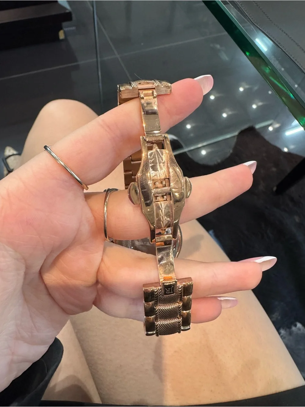 New Judith Ripka Rose Gold-Tone Crystal Chronograph Watch